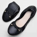 2025 High Quality Fashion Ladies Leather Bow Dance Comfortable Flat Shoes Women's Casual Shoes