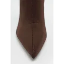 New Fashion Brown Sexy Calf Leather Upper Ladies Stiletto Mid Boots