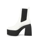 Euramerican Autumn and Winter PU Fashion All-match Black square Heel Ladies Mid-well Boots