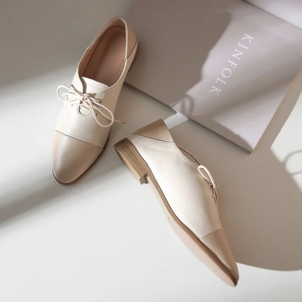 Fashion Lace up TPR Sole Multicolor Genuine Leather Brogues Formal Flat Women's Casual Shoes Oxford Dress Shoes - Image 3