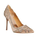 Ladies Elegant Satin With Rhinestone Crystal Fancy Woman Pumps Dress High Heel Bridal Wedding Shoes