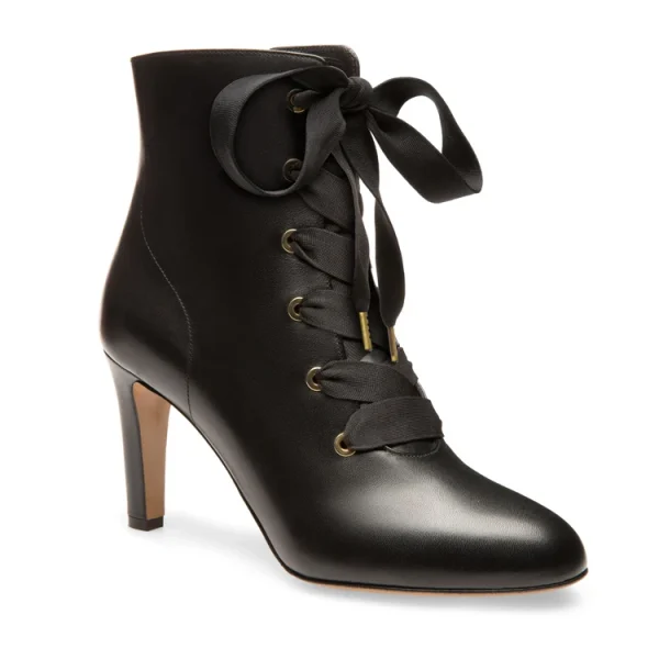 Designer Shoes Fashion Winter Lace up Genuine Leather Chunky High Heel Boot for Women Ladies Heel Shoes - Image 5