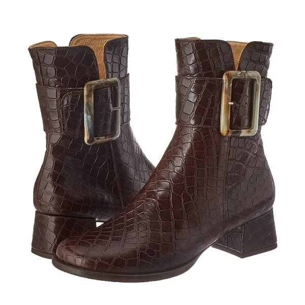 Fashion Luxury Leather with Metal Clasp Winter Women's Boots 2025 Designer Ladies Heel Shoes - Image 5