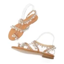 2025 Summer Ladies Flat Sandals New Design Suka Pearl Shoes Women Sandals in Elegant and Sexy Luxury