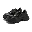 Fashion New Design British Style Platform Women Loafers Casual Shoes Ladies Flats Luxury Black Genuine Leather Dress Shoes
