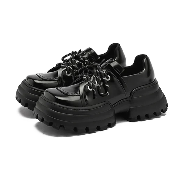 Fashion New Design British Style Platform Women Loafers Casual Shoes Ladies Flats Luxury Black Genuine Leather Dress Shoes