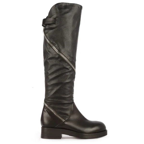 Winter Fashion Flat Designer Women Leather Hunting Boots Thigh High Knee High Boots for Ladies Snow Boots - Image 4