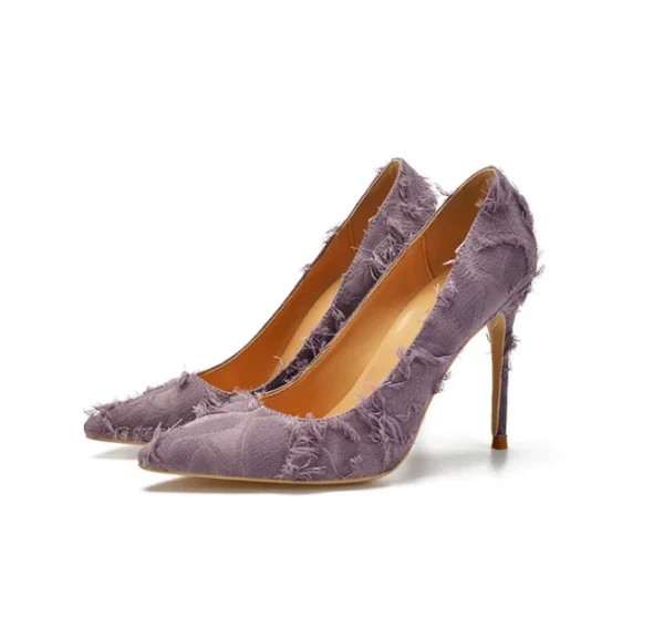 Fashion Fairy High Heel Shoes Thin Prong Head Hollow Sweet Fluffy Women Pumps Party Dress Shoes - Image 3