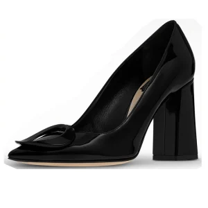 Luxury Trendy Heels for Ladies 2025 Genuine Leather Top Grade Design for New Style Women Pumps Thick Heel Office Work Shoes