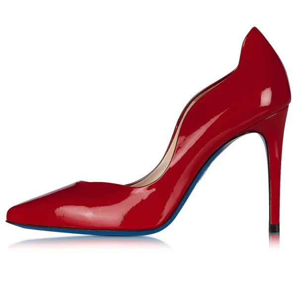Summer Fashion Sexy Red Leather Pointed Toe Thin High Heels Women Pumps Shoes - Image 2