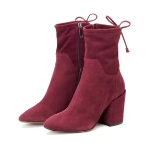 Shoes Genuine Leather Pointed Chunky High Heel Women Ankle Boots