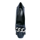 Purl Design Chunky Heels Women 2025 Leather Female Pumps Heels for Ladies Work Dress Shoes Oxford