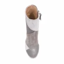 Suede Leather White and Light Brown 6 cm Chunky Round Toe Winter Casual Two Color Ladies Leather Heeled Boots Women Shoes