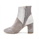 Suede Leather White and Light Brown 6 cm Chunky Round Toe Winter Casual Two Color Ladies Leather Heeled Boots Women Shoes