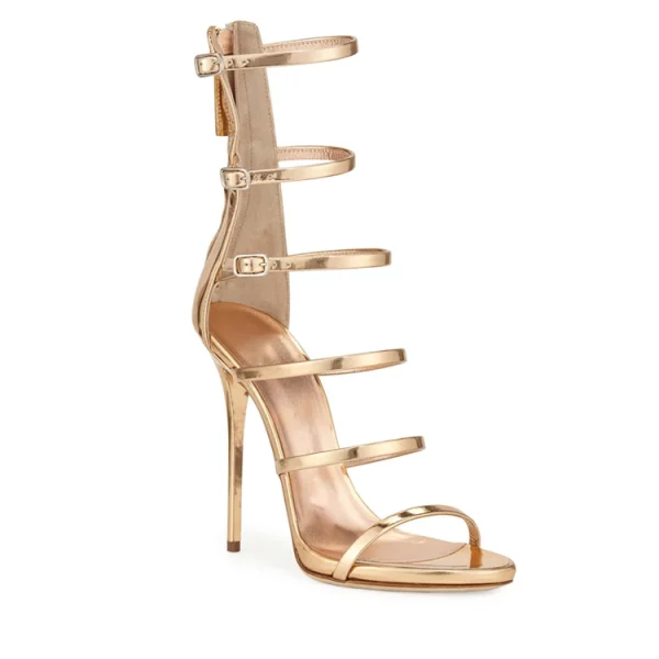 2025 Fashion Sexy Strap Ankle Type Luxury Roman Gladiator Women's High Heeled Sandals - Image 2