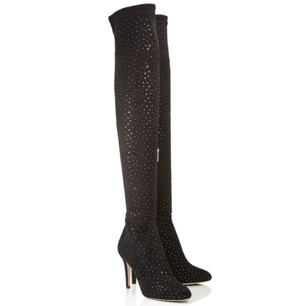 Fashion Hot Sale Leather Stiletto Heels Women Over Knee High Heel Boots - Image 2