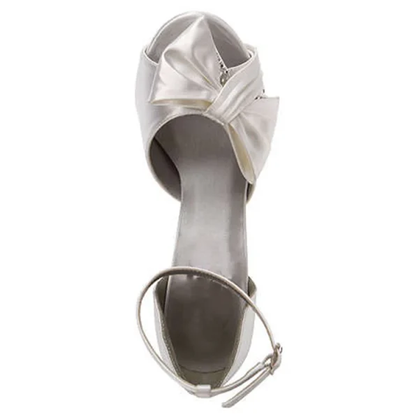 Fashion Sexy High Heel Women Pumps Ivory Satin Flower Bridal Wedding for Ladies Shoe Heels Dress Shoes - Image 3