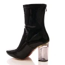Winter New Style Pu Upper Pointed Toe Transparency Heel Women Ankle Boots Ladies High Heel Boots Shoes