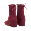 Shoes Genuine Leather Pointed Chunky High Heel Women Ankle Boots