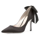 High Quality Fancy Stilettos Bowknot Bridal White Satin Wedding Luxury High Heels Women's Pumps