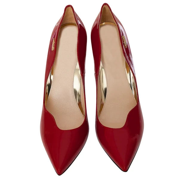 Summer Fashion Sexy Red Leather Pointed Toe Thin High Heels Women Pumps Shoes - Image 3