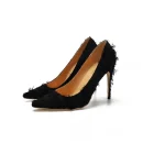 Fashion Fairy High Heel Shoes Thin Prong Head Hollow Sweet Fluffy Women Pumps Party Dress Shoes