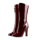 Popular Matching Fashion Apparel Hottest Design High Heel Delicate Zipper Decoration Luxurious Lady Leather Boots Waterproof
