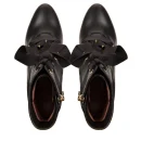 Designer Shoes Fashion Winter Lace up Genuine Leather Chunky High Heel Boot for Women Ladies Heel Shoes