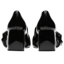 Latest Design Hottest Style Black Color Leather High Heel Women Pumps Block Heels 5 cm Shoes