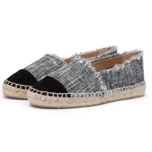 New Fashion Casual Style Espadrilles Hemp Outsole Denim Canvas Women Flat Shoes
