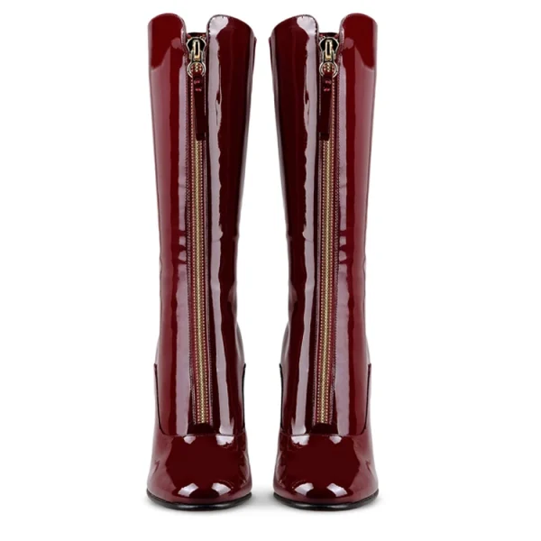 Popular Matching Fashion Apparel Hottest Design High Heel Delicate Zipper Decoration Luxurious Lady Leather Boots Waterproof - Image 3
