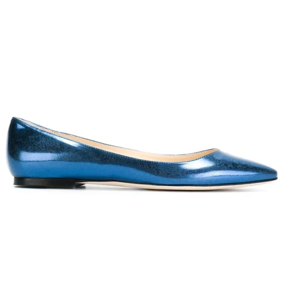 Fashion New Design Flat Casual Shoes Sexy Women Shoes Blue Leather Shoes - Image 3
