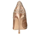 Ladies Elegant Satin With Rhinestone Crystal Fancy Woman Pumps Dress High Heel Bridal Wedding Shoes