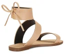 Fashion Summer Beige Leather New Designs Walking Style Shoes Woman Flat Sandals Casual Shoe for Ladies