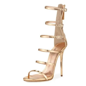 2025 Fashion Sexy Strap Ankle Type Luxury Roman Gladiator Women's High Heeled Sandals