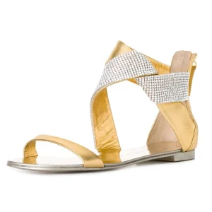 Fashion Crystal Decoration Comfortable Summer Flats Shoes Ladies Other Sandals for Women's Casual Shoes New Arrivals 2025