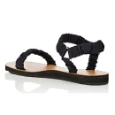Special Wrinkle Strap Triangle Buckle Design Flat Heel Ladies and Women Sandal Shoes
