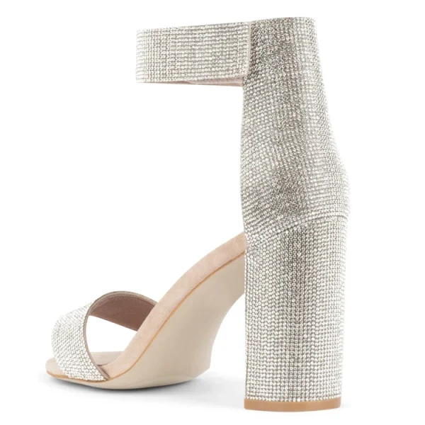 2025 Fashion New Arrivals Designer Chunky Leather Block High Heels Women Sandals Shoes - Image 3