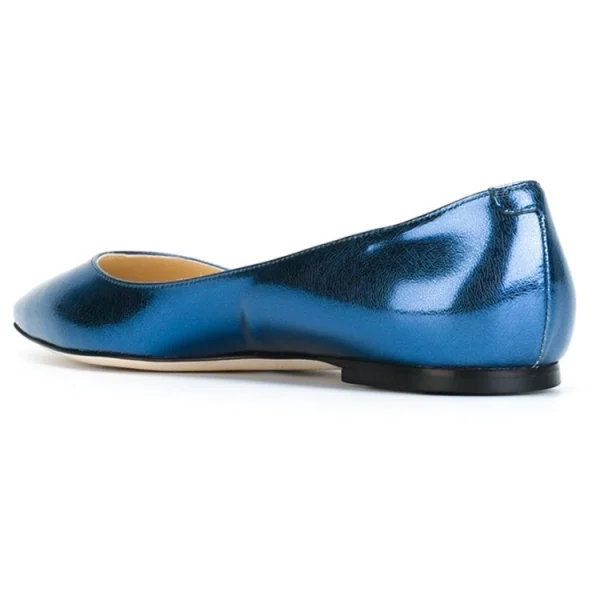 Fashion New Design Flat Casual Shoes Sexy Women Shoes Blue Leather Shoes - Image 2