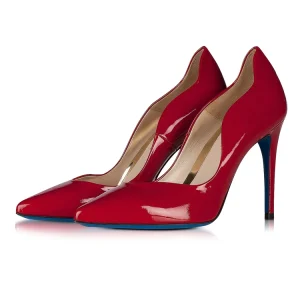 Summer Fashion Sexy Red Leather Pointed Toe Thin High Heels Women Pumps Shoes