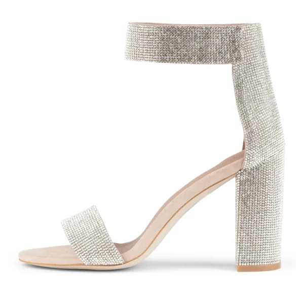 2025 Fashion New Arrivals Designer Chunky Leather Block High Heels Women Sandals Shoes - Image 2