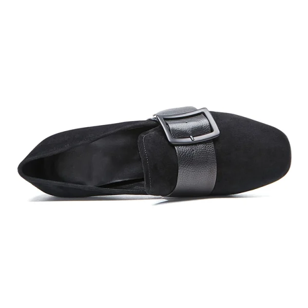 New Design Fashion Leather High Heels Shoes for Women Pumps Ladies Block Heels Loafers Shoes - Image 2