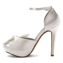 Fashion Sexy High Heel Women Pumps Ivory Satin Flower Bridal Wedding for Ladies Shoe Heels Dress Shoes