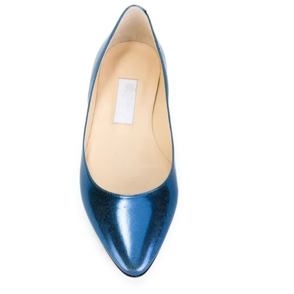 Fashion New Design Flat Casual Shoes Sexy Women Shoes Blue Leather Shoes - Image 4