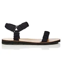 Special Wrinkle Strap Triangle Buckle Design Flat Heel Ladies and Women Sandal Shoes