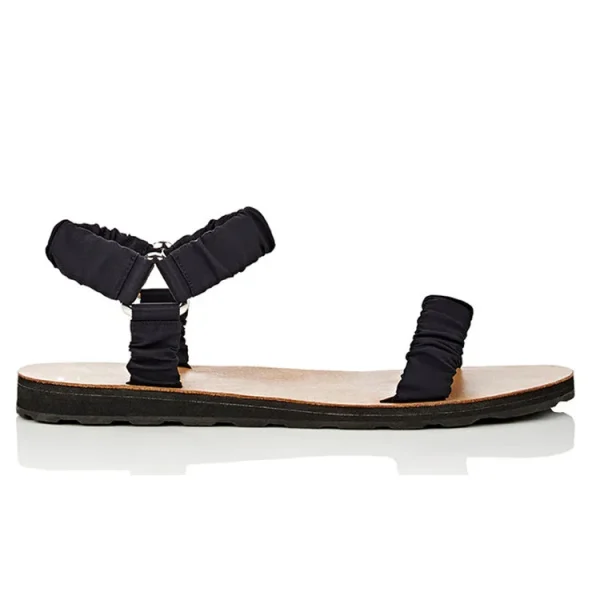 Special Wrinkle Strap Triangle Buckle Design Flat Heel Ladies and Women Sandal Shoes - Image 2