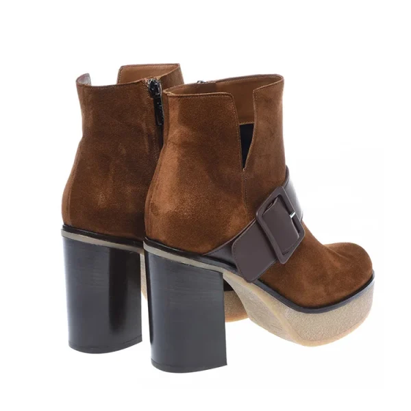 Fashion Design Autumn and Winter Style Suede Leather Ankle Ladies Boots High Heeled Platform Boots Women Shoes - Image 3