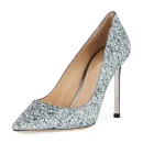Fashion Sexy and Shiny Luxury Glitter Pointed Gradient High Heels Shoes for Women Pumps Ladies Heel Wedding Shoes