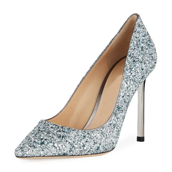 Fashion Sexy and Shiny Luxury Glitter Pointed Gradient High Heels Shoes for Women Pumps Ladies Heel Wedding Shoes - Image 6