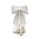 High Quality Fancy Stilettos Bowknot Bridal White Satin Wedding Luxury High Heels Women's Pumps
